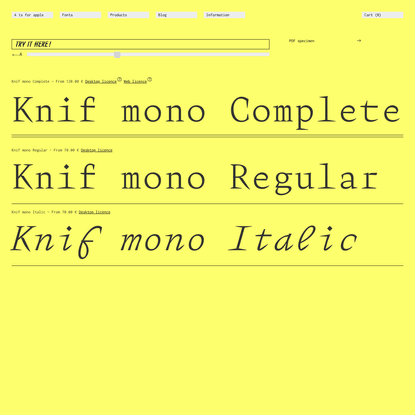 A is for Apple - Knif mono