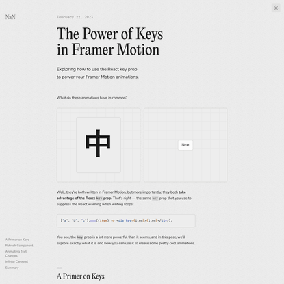 The Power of Keys in Framer Motion