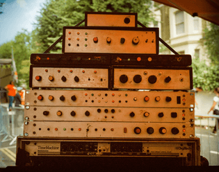 Some of the hardware used by Channel One sound system at Notting Hill carnival, 2019.