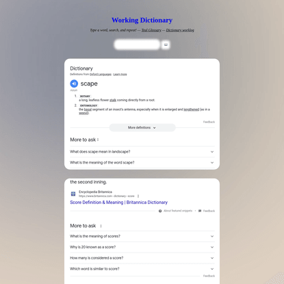 Working Dictionary