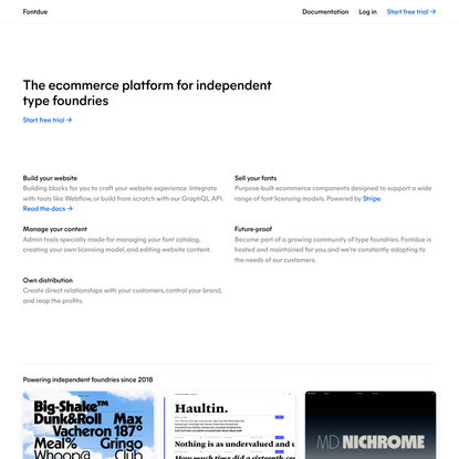 Fontdue: ecommerce platform for type foundries