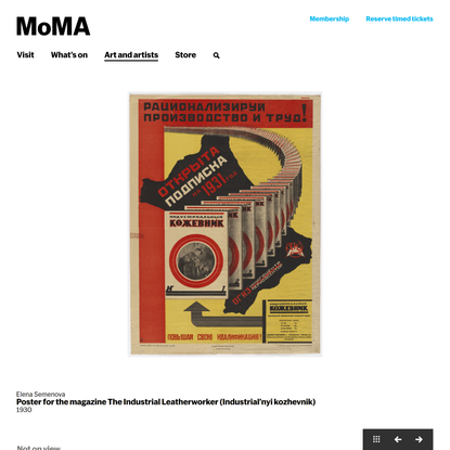 Elena Semenova. Poster for the magazine The Industrial Leatherworker (Industrial’nyi kozhevnik). 1930 | MoMA