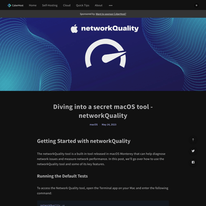 Diving into a secret macOS tool - networkQuality