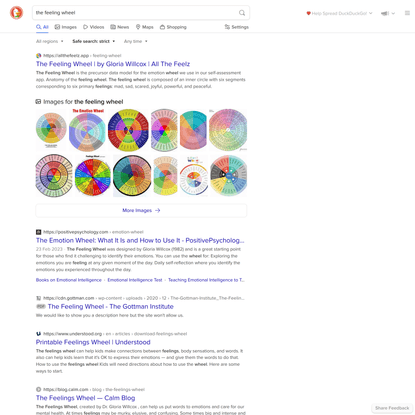 the feeling wheel at DuckDuckGo