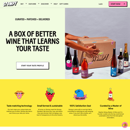 Stompy | A sustainable wine experience that learns your taste