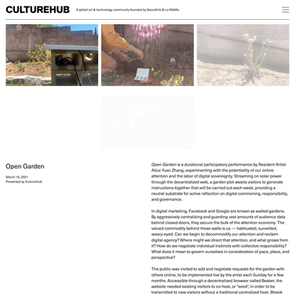 CULTUREHUB — Open Garden