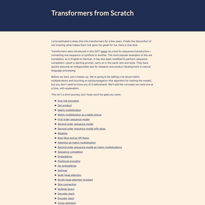 Transformers from Scratch