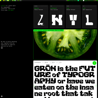 GRÖN — A green space for typographic creativity