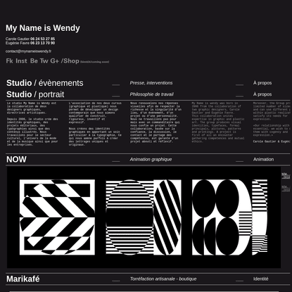My Name is Wendy | Graphistes | Designers graphiques | Paris-Valence
