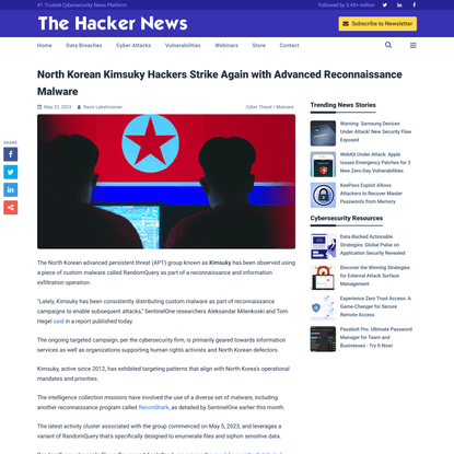 North Korean Kimsuky Hackers Strike Again with Advanced Reconnaissance Malware
