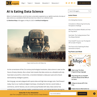   AI is Eating Data Science - KDnuggets