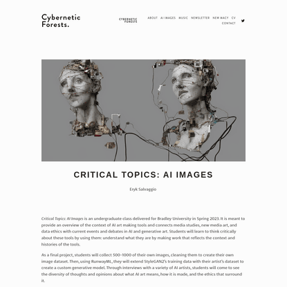 Critical Topics: AI Images Course - Cybernetic Forests.