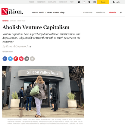 Abolish Venture Capitalism | The Nation