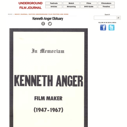 Kenneth Anger Obituary