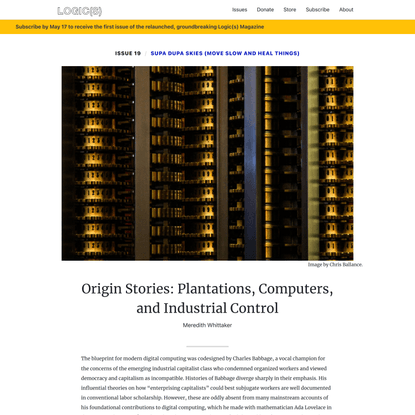 Origin Stories: Plantations, Computers, and Industrial Control