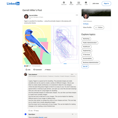 Garrett Miller on LinkedIn: Figjam is excellent for doodling -- using the premade shapes is like… | 15 comments