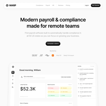 Warp | Modern compliance &amp; payroll for startups