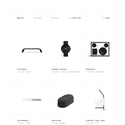 Mnmllist / Listing all things minimal
