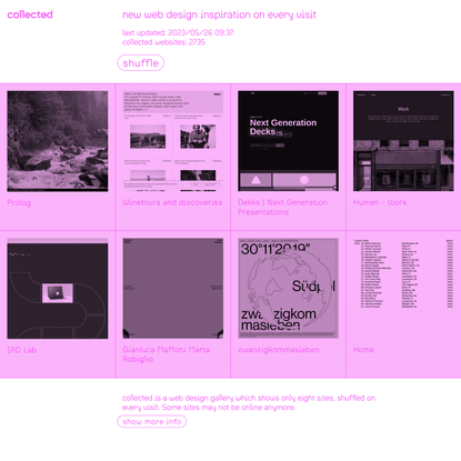 collected ✦ new web design inspiration on every visit