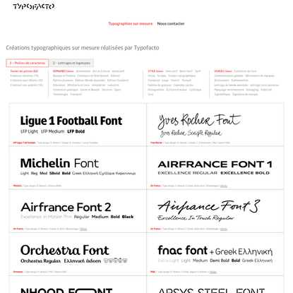 Typographies sur mesure - Typofacto