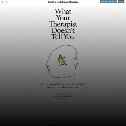 What Your Therapist Doesn't Tell You - The New York Times