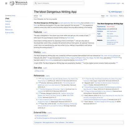 The Most Dangerous Writing App - Wikipedia