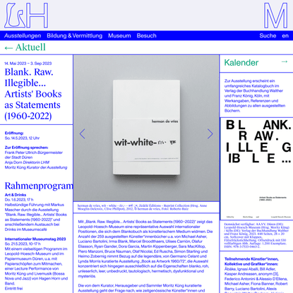 Leopold-Hoesch-Museum — Blank. Raw. Illegible… Artists’ Books as Statements (1960-2022)