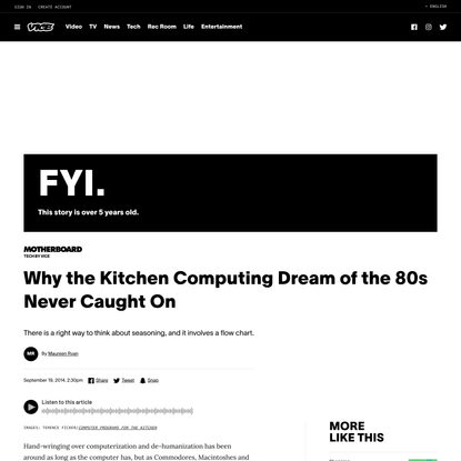 Why the Kitchen Computing Dream of the 80s Never Caught On