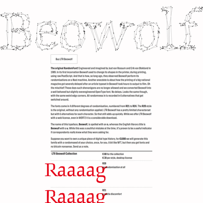 LTR Beowolf: the original randomfonts by Letterror Type