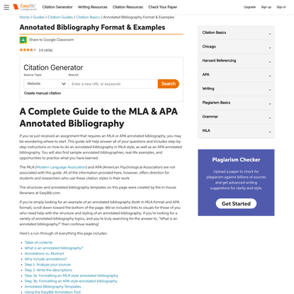 Annotated Bibliography Examples for MLA &amp; APA | EasyBib
