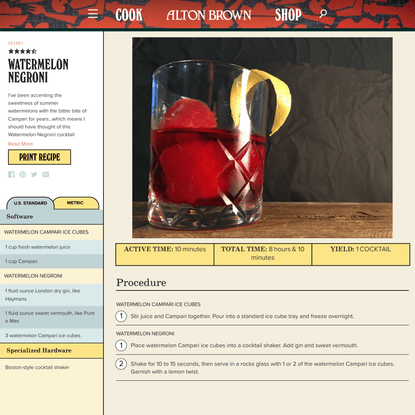 Watermelon Negroni Recipe - Alton Brown