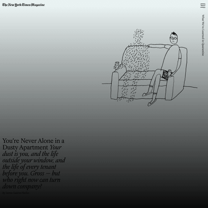 You’re Never Alone in a Dusty Apartment (Published 2020)