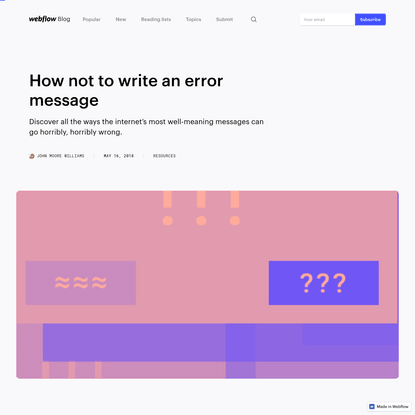 How not to write an error message | Webflow Blog