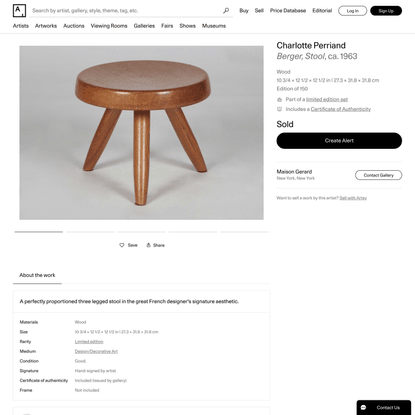 Charlotte Perriand | Berger, Stool (ca. 1963) | Artsy