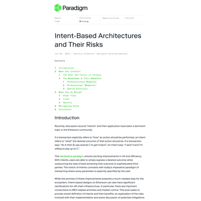 Intent-Based Architectures and Their Risks - Paradigm