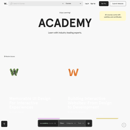 Awwwards Academy - Online Web Design Courses, UX, UI, and Programming