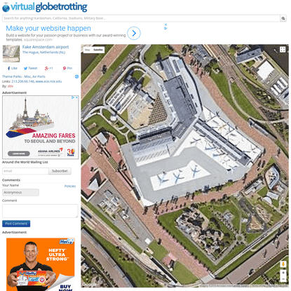 Fake Amsterdam airport in The Hague, Netherlands (Google Maps)