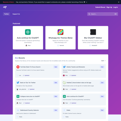 Arc Browser Boosts - Arc Boosts
