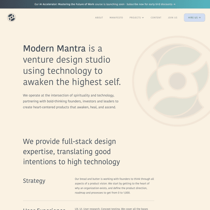 Modern Mantra | A Venture Design Studio Using Technology To Awaken The Highest Self