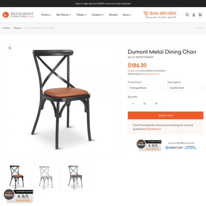 Dumont Metal Dining Chair | Chairs