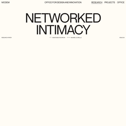 Networked Intimacy — MODEM