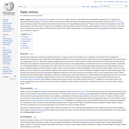Haptic memory - Wikipedia