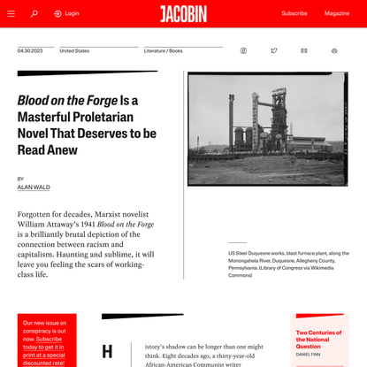 Blood on the Forge Is a Masterful Proletarian Novel That Deserves to be Read Anew