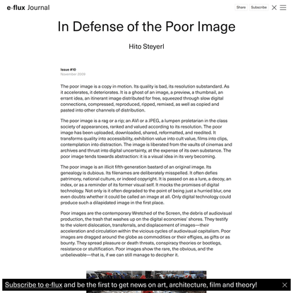 In Defense of the Poor Image - Journal #10
