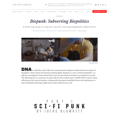 Biopunk: Subverting Biopolitics