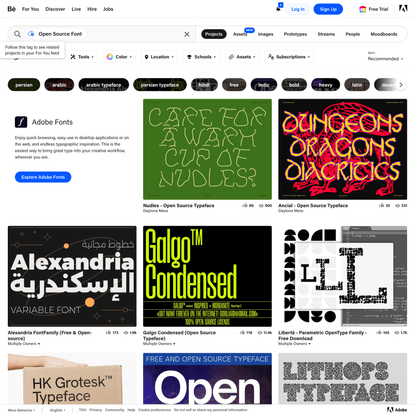 Open Source Font Projects | Photos, videos, logos, illustrations and branding on Behance