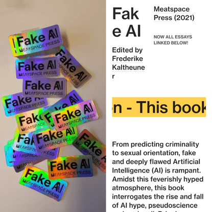 Fake AI, Frederike Kaltheuner, Meatspace Press (2021)