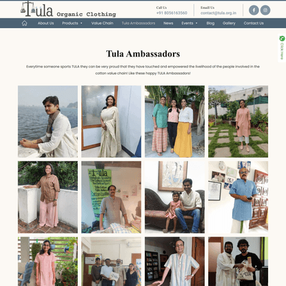 Tula Ambassadors – Tula India – Organic Desi Cotton, Handspun, Handwoven, Natural Dyed and Manual Tailored Clothing