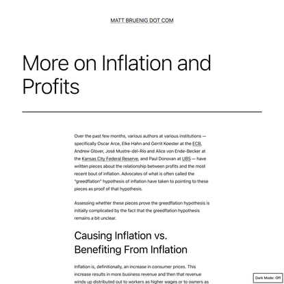 More on Inflation and Profits – Matt Bruenig Dot Com