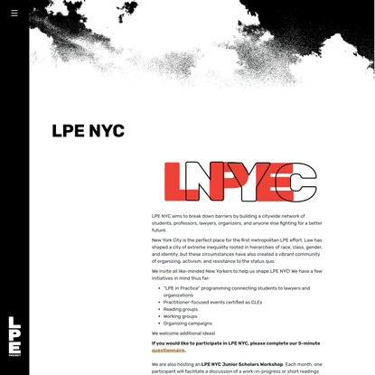 LPE NYC - LPE Project
